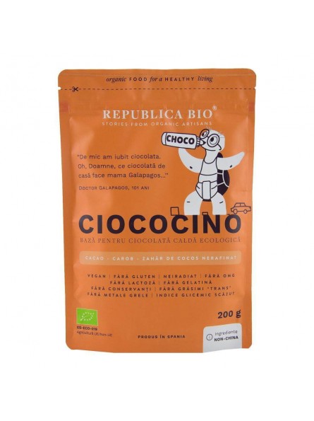 Ciococino baza pentru ciocolata calda bio 200g Republica Bio