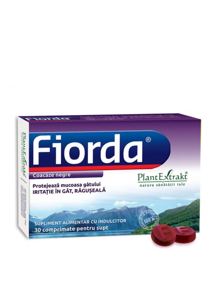 Fiorda - comprimate pentru supt cu aroma de coacaze negre 30 comprimate PlantExtrakt