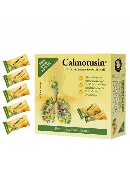 Calmotusin drops cu miere si eucalipt fara zahar adaugat 20 bucati Dacia Plant