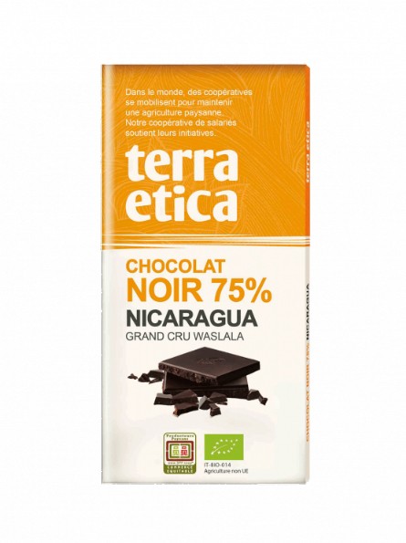 Ciocolata neagra bio 75% cacao Nicaragua 100g Terra Etica