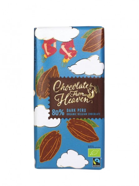 Ciocolata neagra bio 80% cacao 100g Chocolates From Heaven